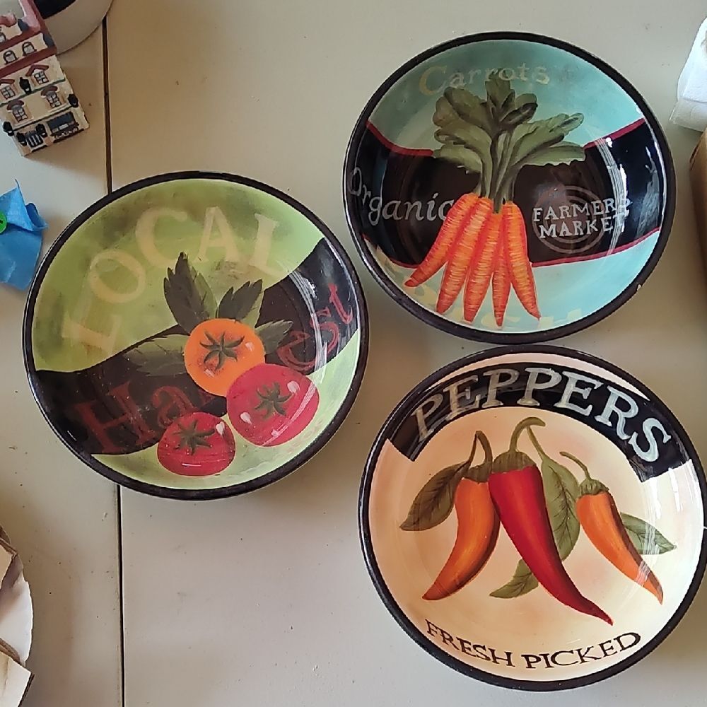 Colorful Farmers Market Ceramic Bowl Set